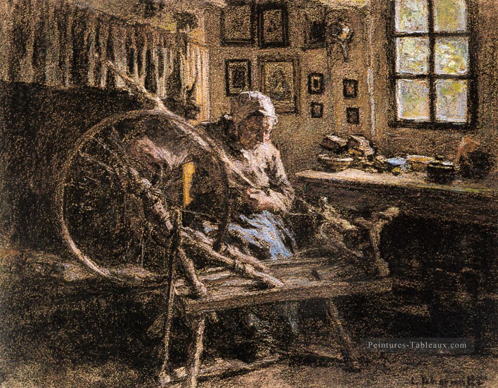 La roue tournante scènes rurales paysan Léon Augustin Lhermitte Peintures à l'huile